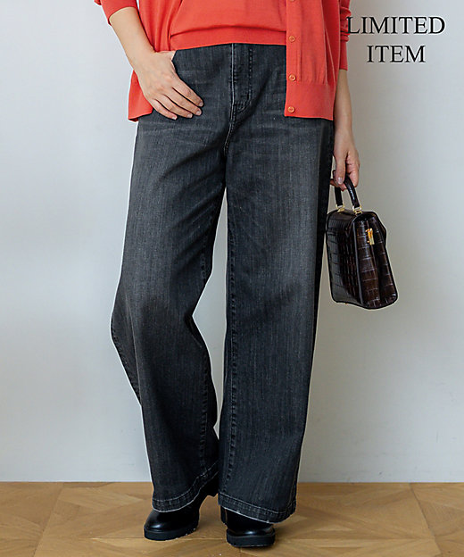 Lサイズ限定】23区DENIM ストレッチ ワイド パンツ