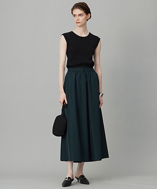 UVケア・速乾・洗える】シルクエステルタフタ フレアスカート