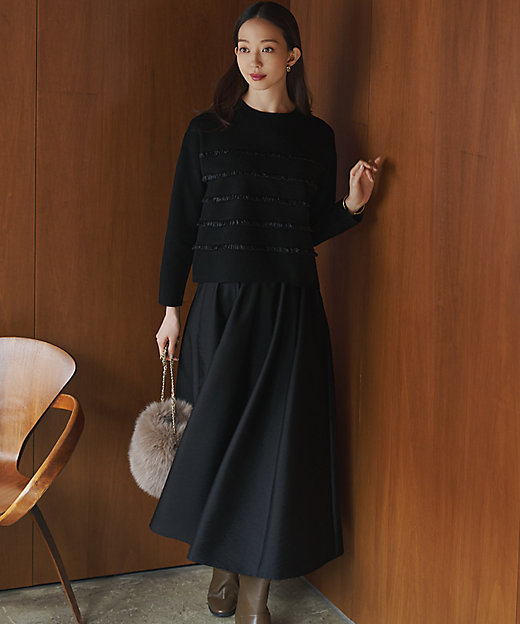 洗える】フルーフィーツイル フレア スカート（SKWOLS0017