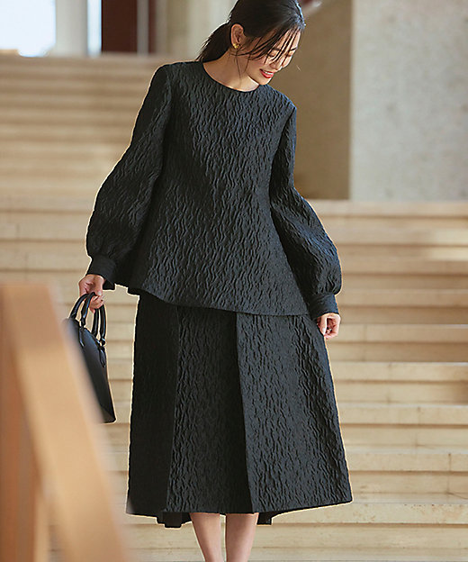 洗える】エクラジャカード コクーン スカート（SKWSCW0012