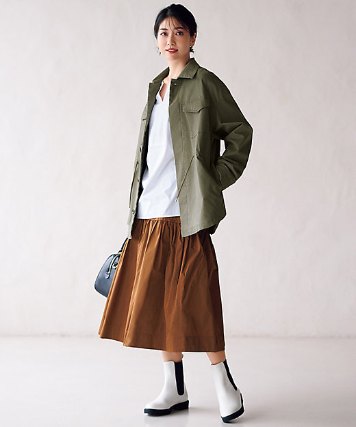 蛯原友里さん着用】メモリータフタ ティアード スカート