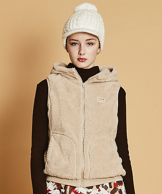 WOMEN】【リバーシブル】【洗える】ボアフリース ベスト