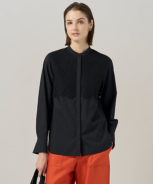 洗える】 レースコンビブラウス（BLCMGW0515） | ICB L