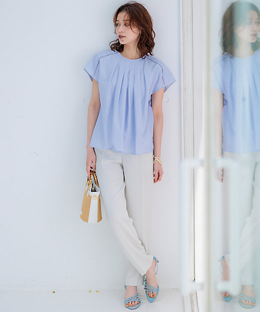 洗える】シャルマンエンブロイダリー Tブラウス