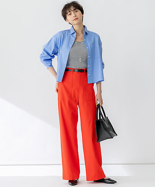 洗える】CANCLINI クロップド テントライン シャツ