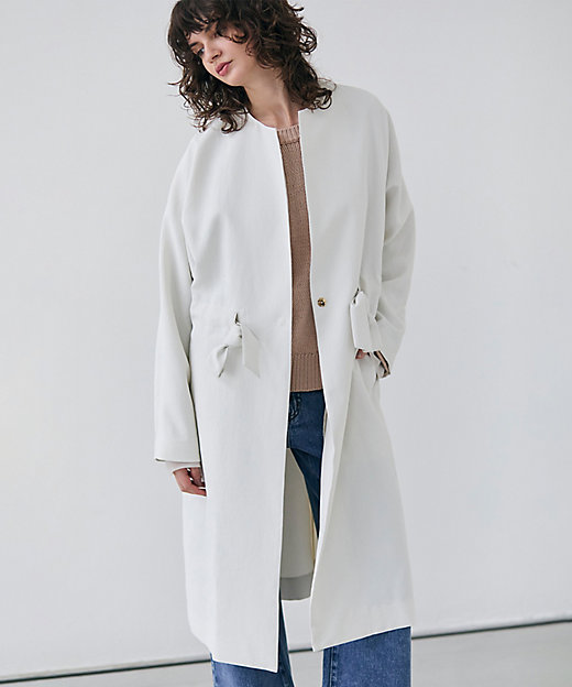 洗える】PORDIC ／ ドロスト付きロングスプリングコート