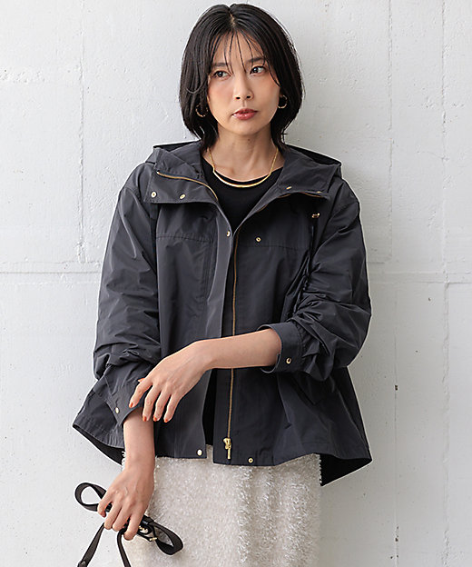 撥水加工／洗える】ブライトタフタ マウンテンパーカー