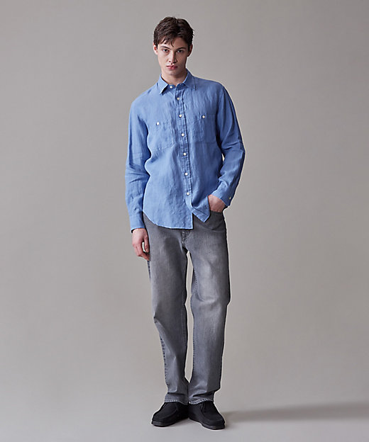 洗える】リネントロピカル シャツ ／ レギュラー