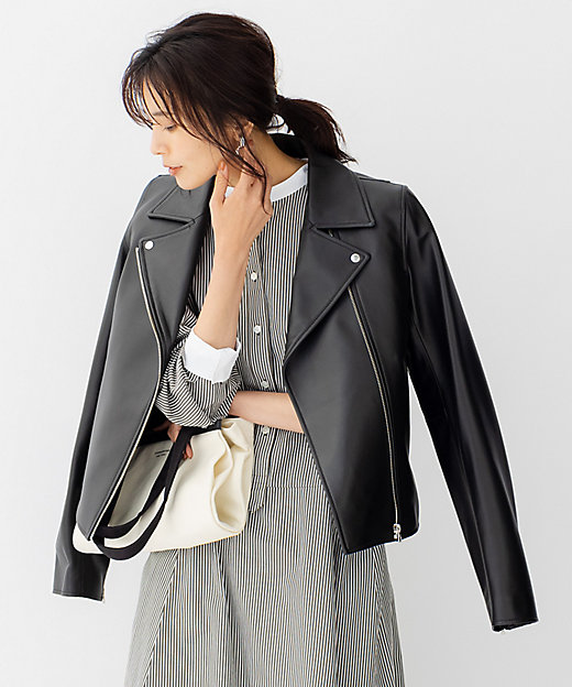 蛯原友里さん着用】ラムレザー ライダース ジャケット