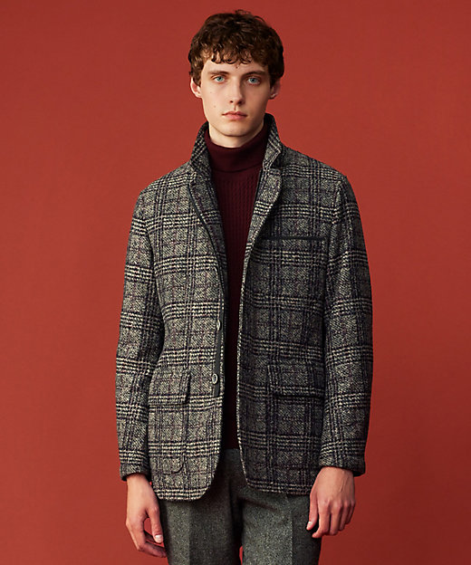 イタリア素材／軽量／中綿キルト裏地】スライバーチェックジャージー