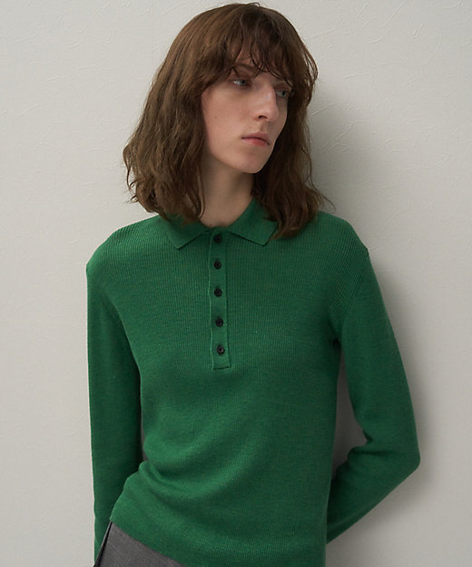 Supreme リブ編みポロセーター M グリーン 最終値下げ Supreme