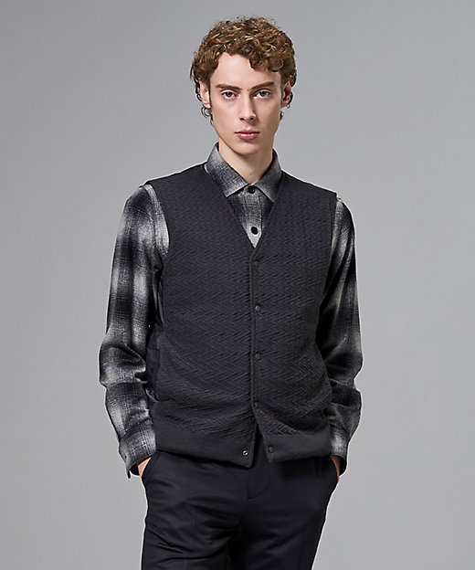 2WAY】パデットニットブロック リバーシブルベスト