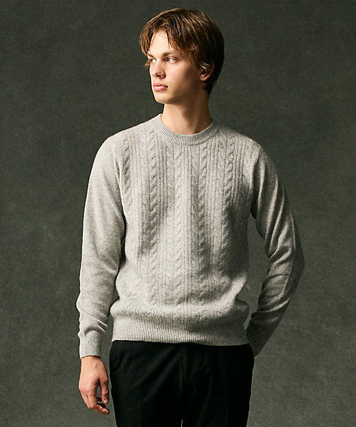 暖か・軽量】カシミヤブレンド クルーネック ニット