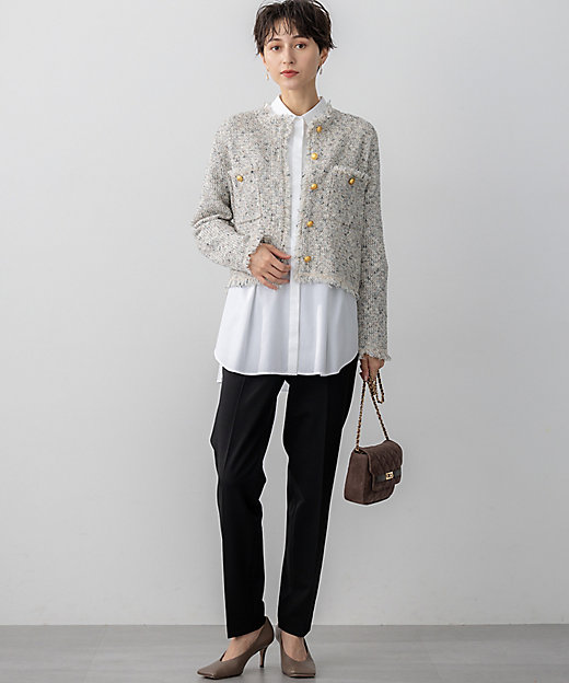 見上愛さん着用／新色追加／GLOW掲載】ツイード ニット ジャケット
