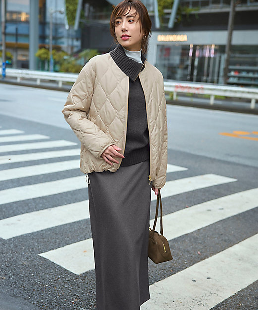 ボイルドウールコンビ ジップ タートルニット（KRWSGW0562