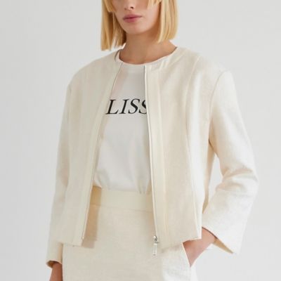 ジャカードノーカラージャケット（81103403） | R-ISM(Women