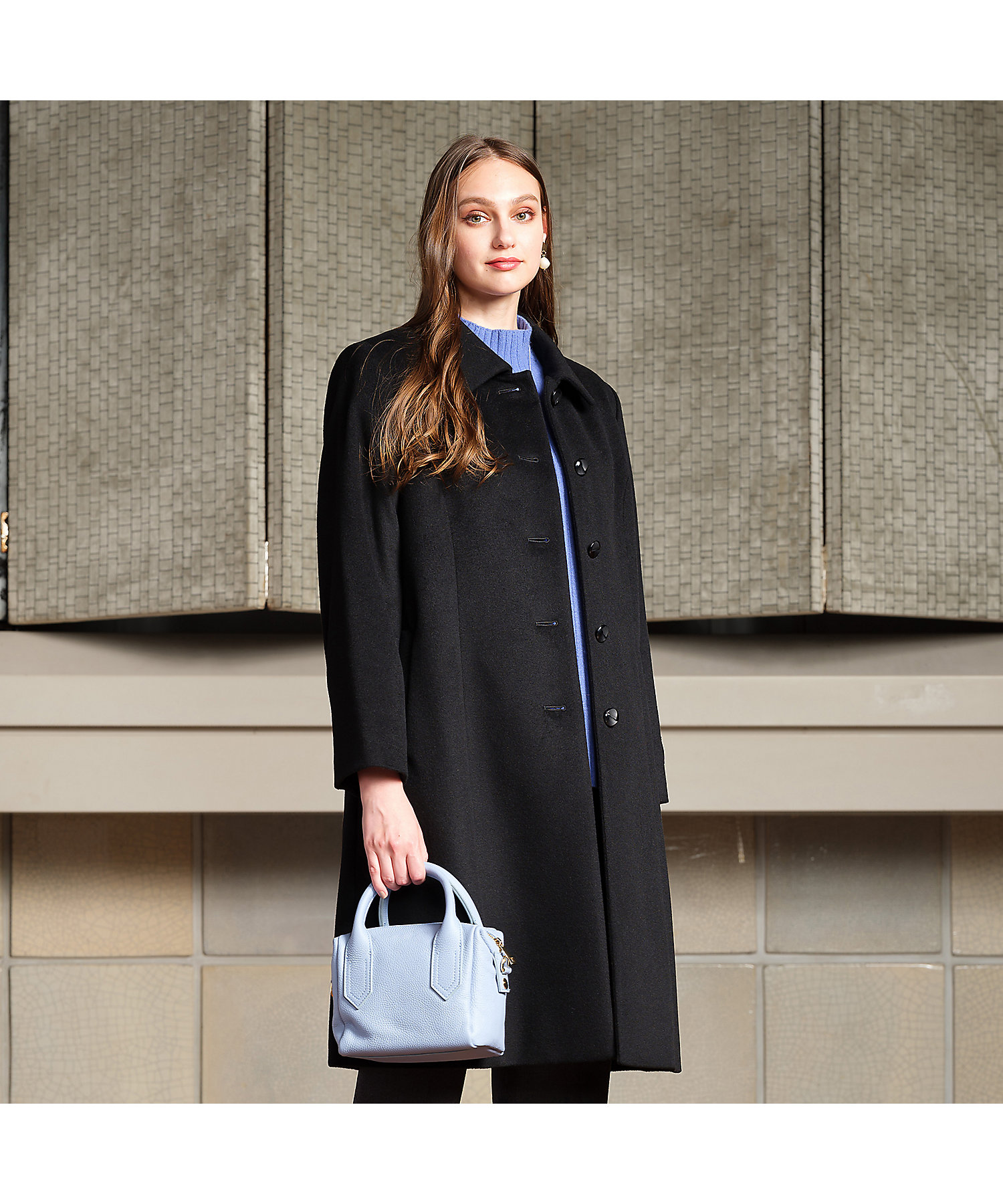 Selection】ピュアカシミヤ ステンカラーコート