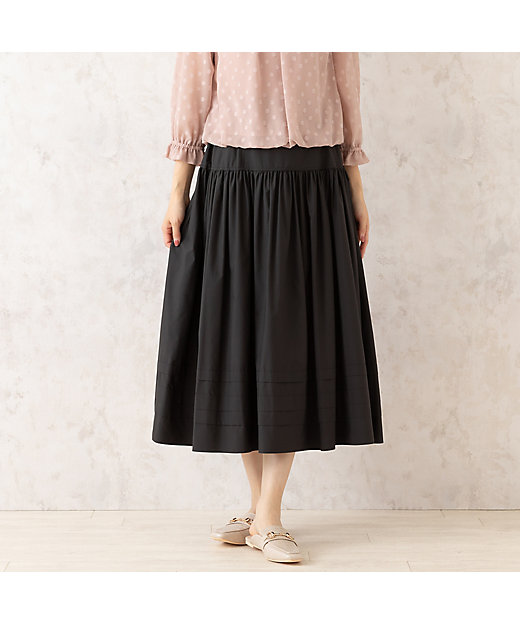 撥水】ギャザー切替フレアスカート（51042502） | Rose Tiara