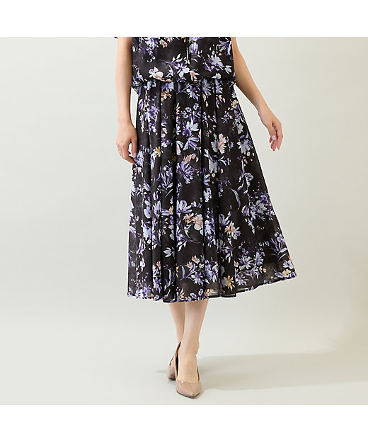 セットアップ対応】フラワープリントフレアスカート（51044501