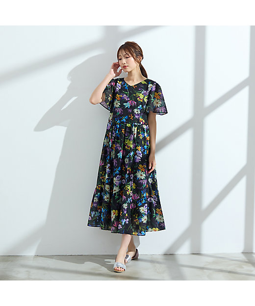 手洗い可】水彩フラワーワンピース（51014504） | Rose Tiara