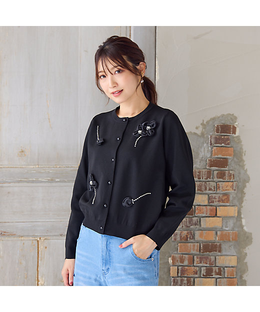 フラワーモチーフモチーフニット（51135504） | Rose Tiara