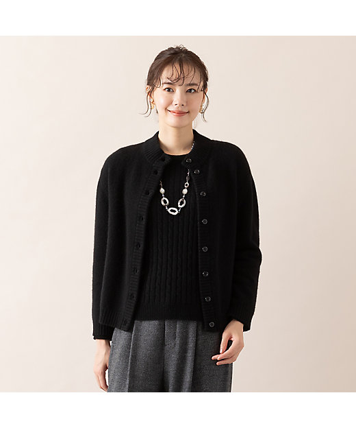 アンサンブル対応／S・Mサイズ】カシミヤ12GGカーディガン