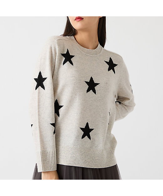 カシミヤ100％】スターインターシャニット（81136507） | R