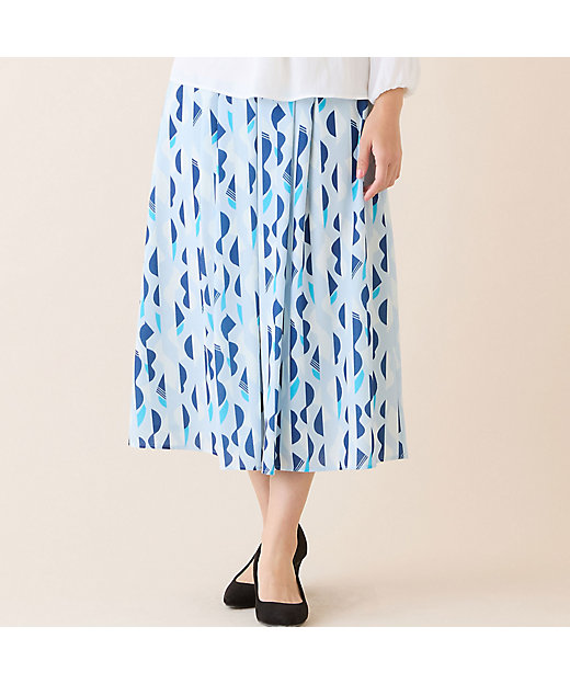 洗える・セットアップ可】幾何柄フレアスカート（12041632