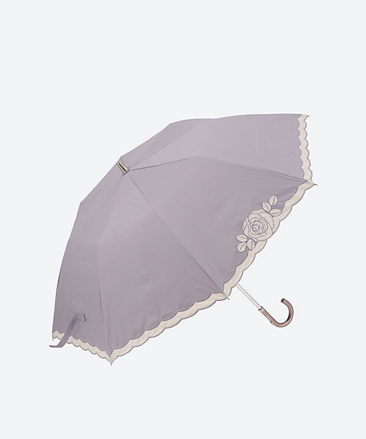 晴雨兼用楽折傘 オーガンジー バラカットワーク ラメ入り