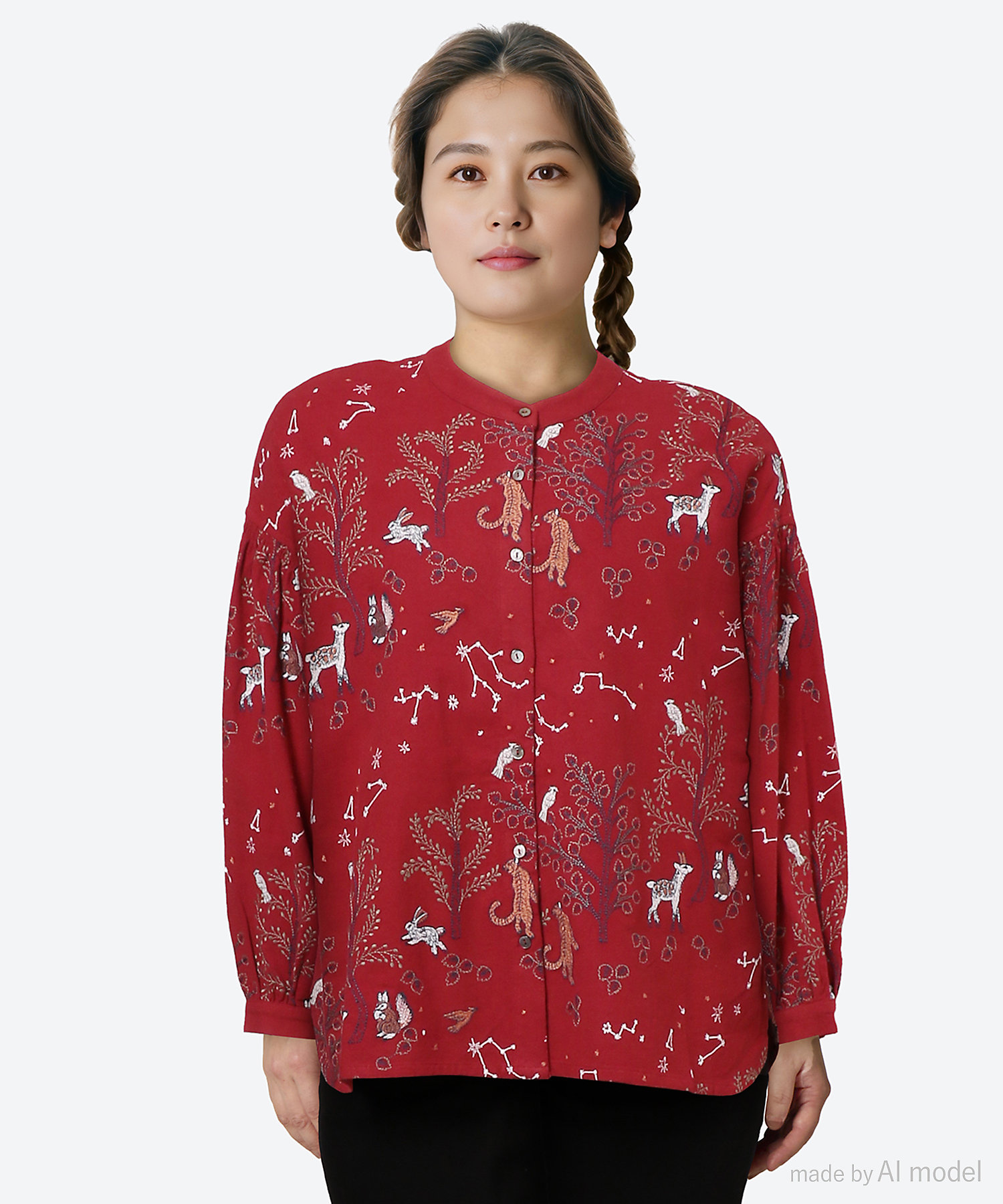 starry forest ソデシャーリングブラウス