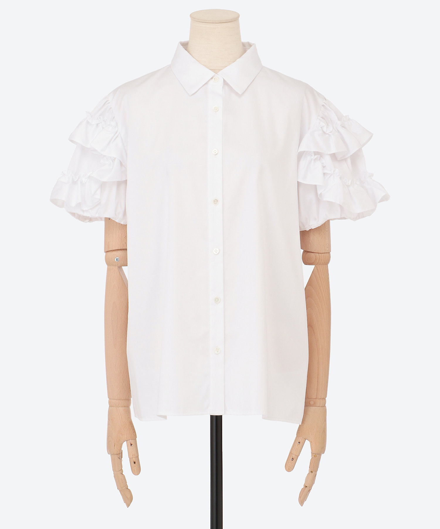 ラッフルトリムスリーブコットンブラウス YCB―325―500 | YOKO