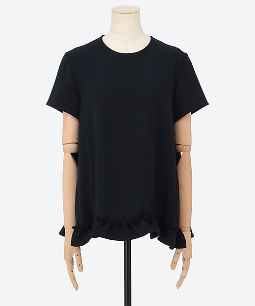 ハーフスリーブヘムギャザーフリルブラウス YCB―325―498