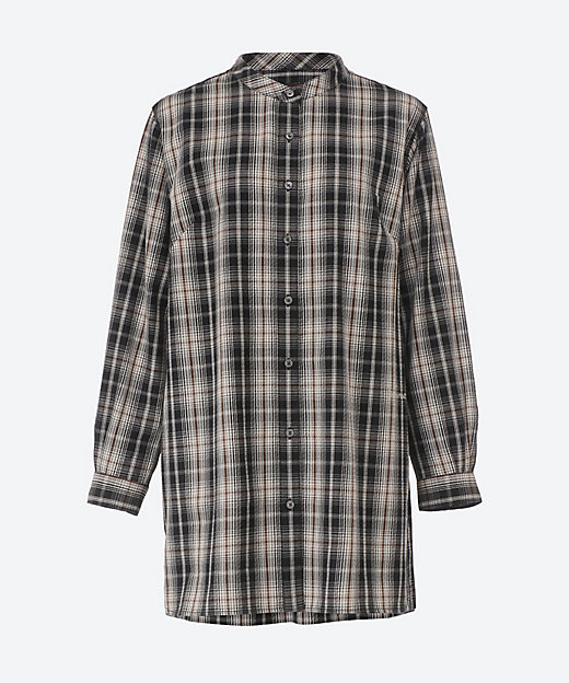 カルゼチェックブラウス 5705607 | green nout (Women/大きい