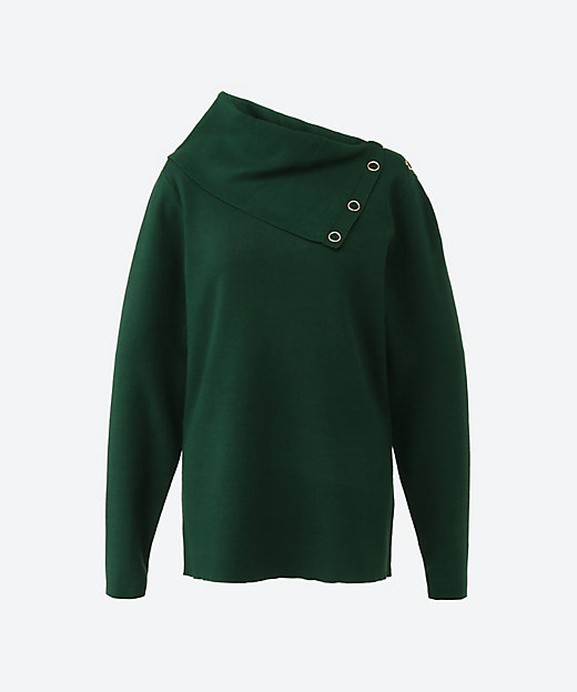 Regina Popper Collar Ribbed Top