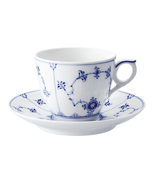 ブルーフルーテッド プレイン コーヒーカップ＆ソーサー | ROYAL