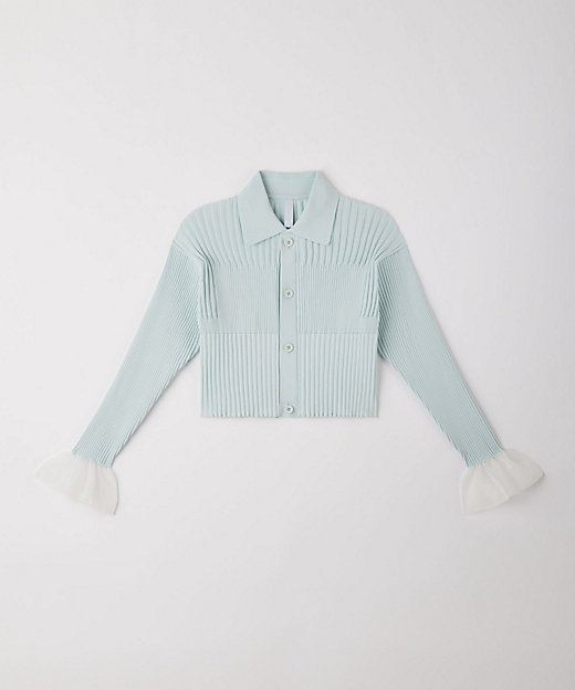 FLUTED LUCENT CROPPED SHIRT