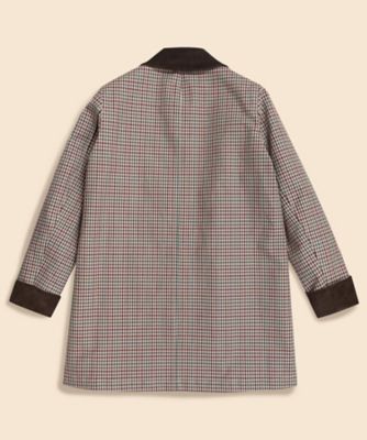 コットン／ナイロン ボンディング チェック ステンカラーコート