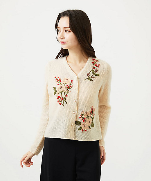 ポピーブーケ刺繍カーディガン | Sybilla (Women)/シビラ | 三越伊勢丹