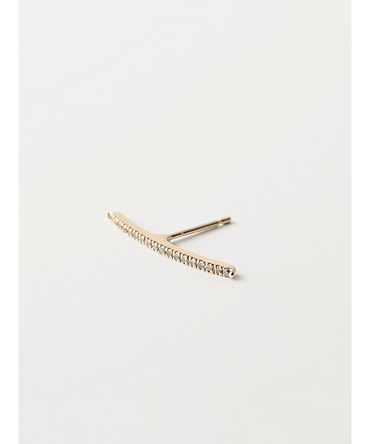 Gossamer ロングバー ダイヤモンド ピアス ※シングル