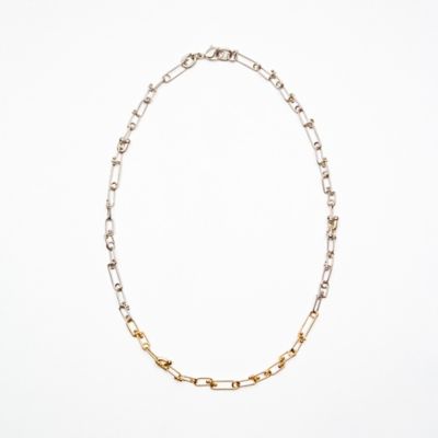 ブレイドネックレス／シルバー・K10ピンクゴールド NSV－698