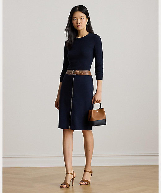 フェイクレザートリム ポンチ ペンシル スカート