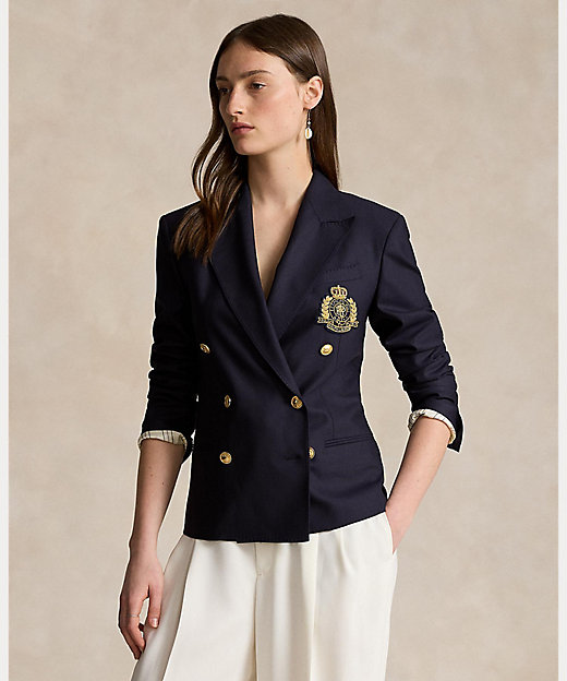 POLORALPH LAUREN ダブルブレスト ブレザー 紺 襟裏クレスト刺繍