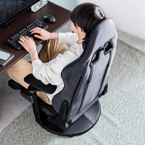 アウトレット】ゲーミング座椅子 回転機能つき スエード調生地 135