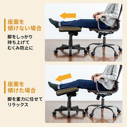 オットマン 角度調整機能 ストッパー付きキャスター仕様 PUレザー製