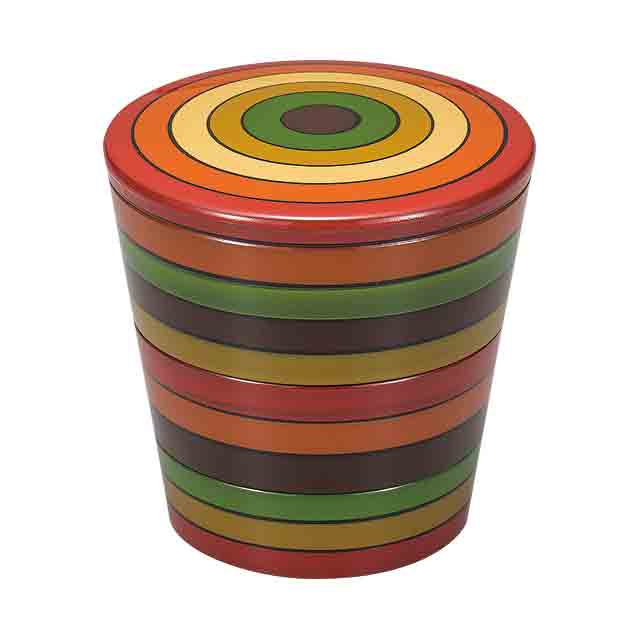 入れ子三段ミニ重 独楽文様 FC25-10 漆器の井助