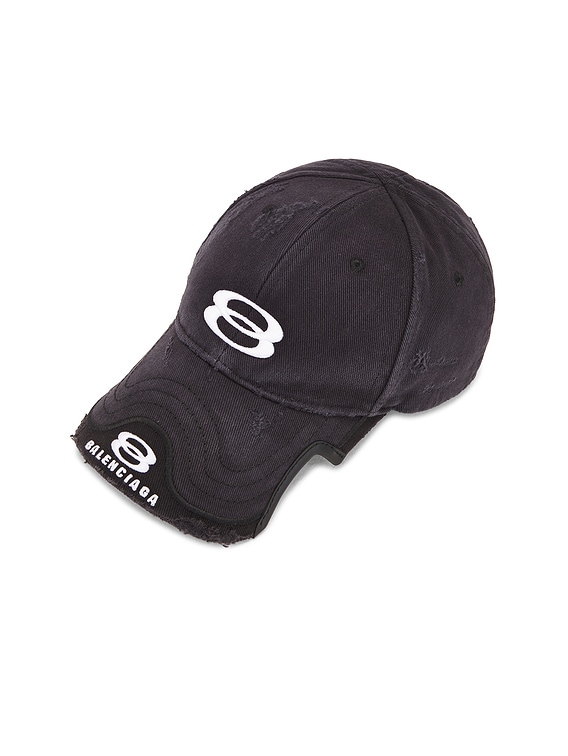 Balenciaga Double Unity Cap in Black & White | FWRD