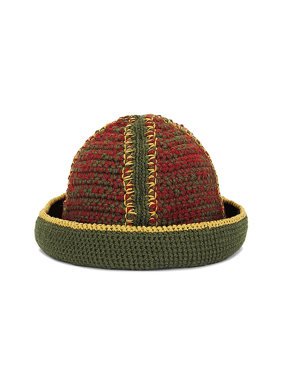 Nicholas Daley Hand Crochet Bucket Hat in Sienna, Mustard, & Olive
