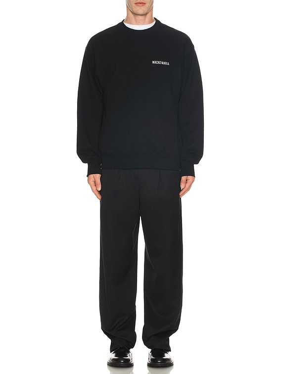 WACKO MARIA Heavy Weight Crew Neck Sweatshirt in Black | FWRD