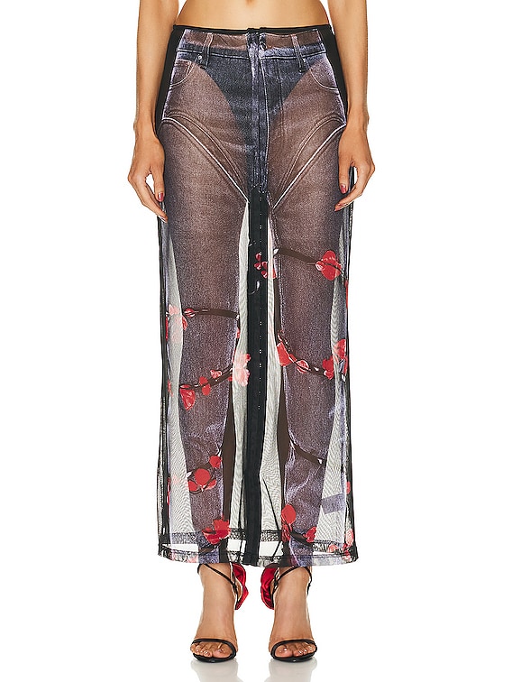 Y/Project x Jean-Paul Gaultier Trompe L'oeil Denim Flower Maxi