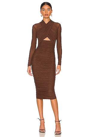 Bardot Aliyah Dress in Chocolate | REVOLVE